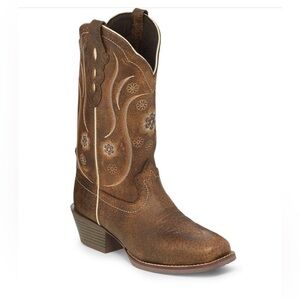 Justin Boots Women's Brown Heeled Boots western leather 6